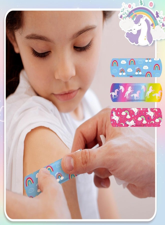 Sinmoe 6 Styles Kids Bandages Cute Cartoon Unicorn Bandages for Girls Kawaii Variety Pack Comfortable Flexible Protection Care for Cuts Scrapes Wounds(120 Pcs) - Image 4