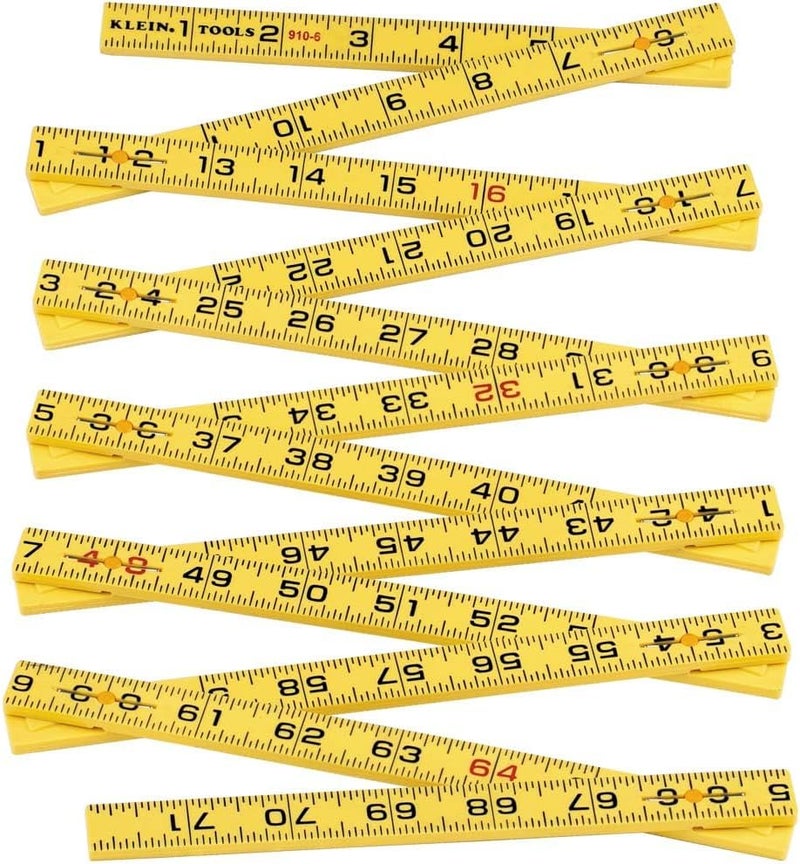 Klein Tools 910-6 Folding Ruler - 6-Foot Durable Fiberglass with Inside Reading - Image 5
