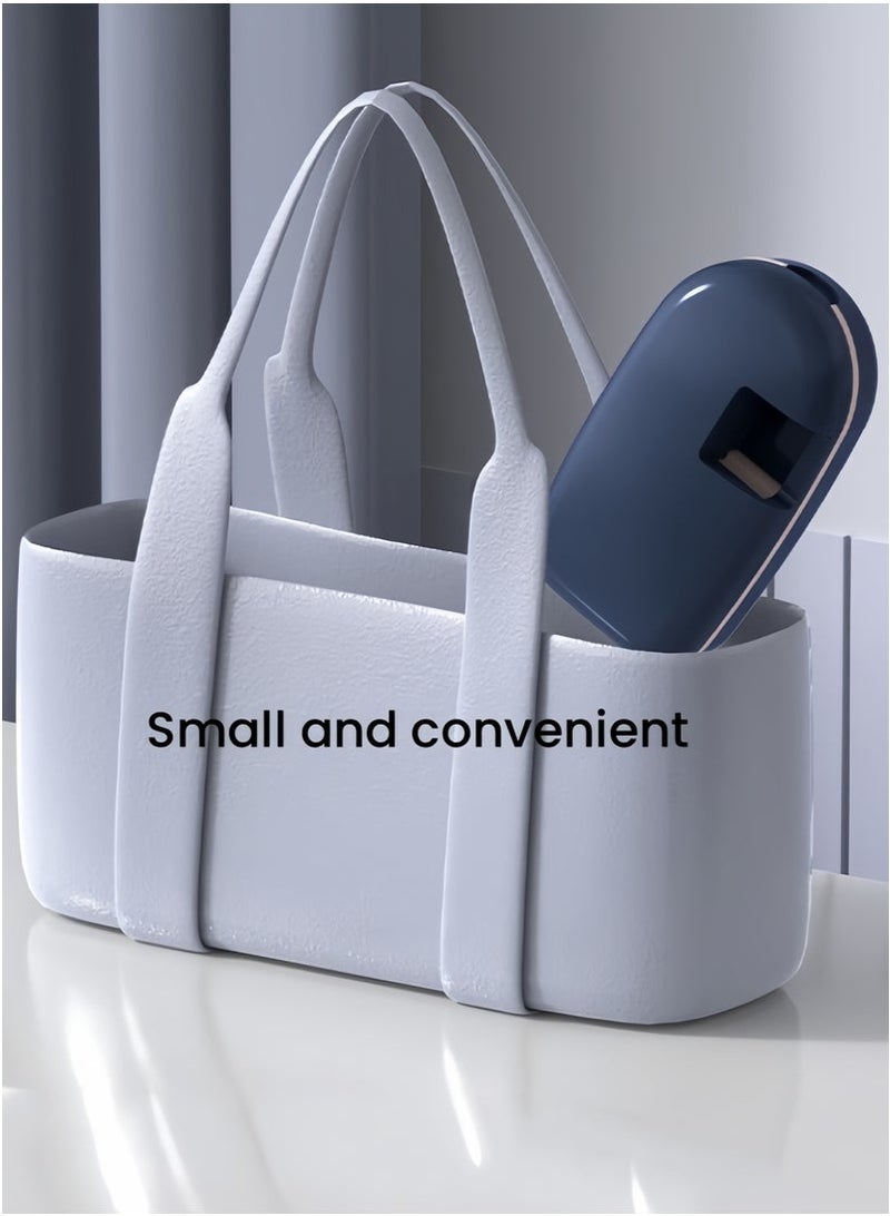 GIFT Portable Pill Box, Pill Cutter For Small And Large Pills, Pill Box With Grinding Function, Storage Function And Separate Medicine Outlet, Suitable For Daily Use And Travel (Blue)  - Image 4
