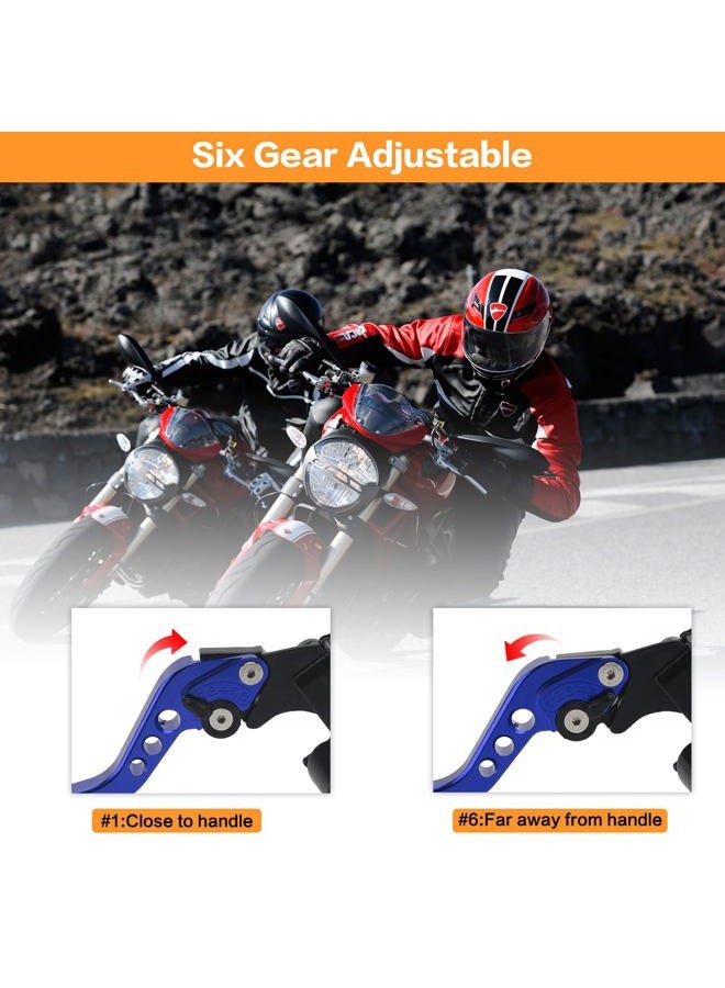 VG MOTO ذراع فرامل الدراجة النارية 7/8" 22 مم مقبض فرامل خزان أسطوانة رئيسية قابض CNC مجموعة يسار ويمين بديل عالمي لهارلي هوندا كاواساكي سوزوكي ياماها (أزرق) - Image 5
