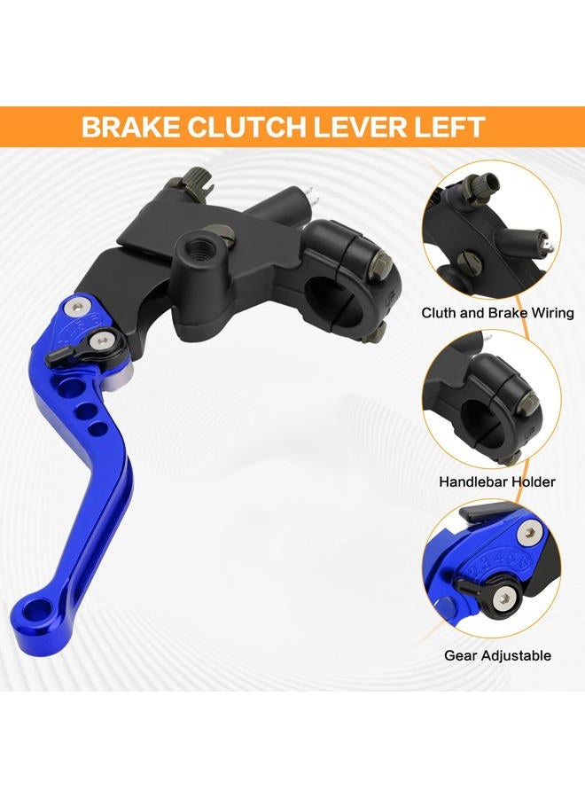VG MOTO ذراع فرامل الدراجة النارية 7/8" 22 مم مقبض فرامل خزان أسطوانة رئيسية قابض CNC مجموعة يسار ويمين بديل عالمي لهارلي هوندا كاواساكي سوزوكي ياماها (أزرق) - Image 2