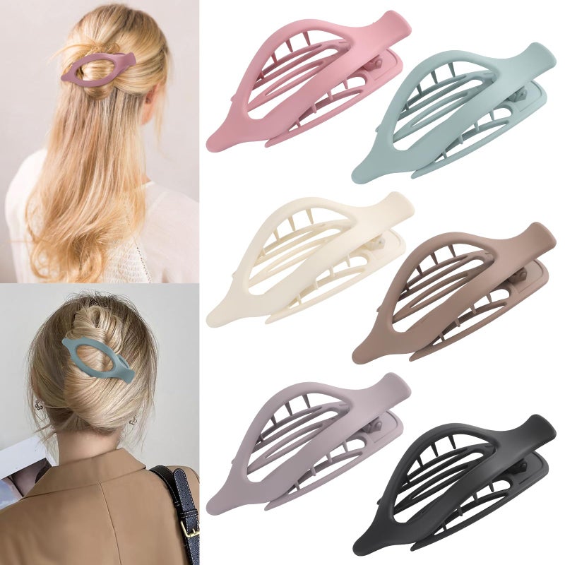 6 Packs Flat Hair Clips Curved Claw Clips for Women Girls Alligator Clips for Thick Thin Hair Strong Hold Duck Billed Clips47 Inch Hair Barrettes for Styling Sectioning Olive Green Color