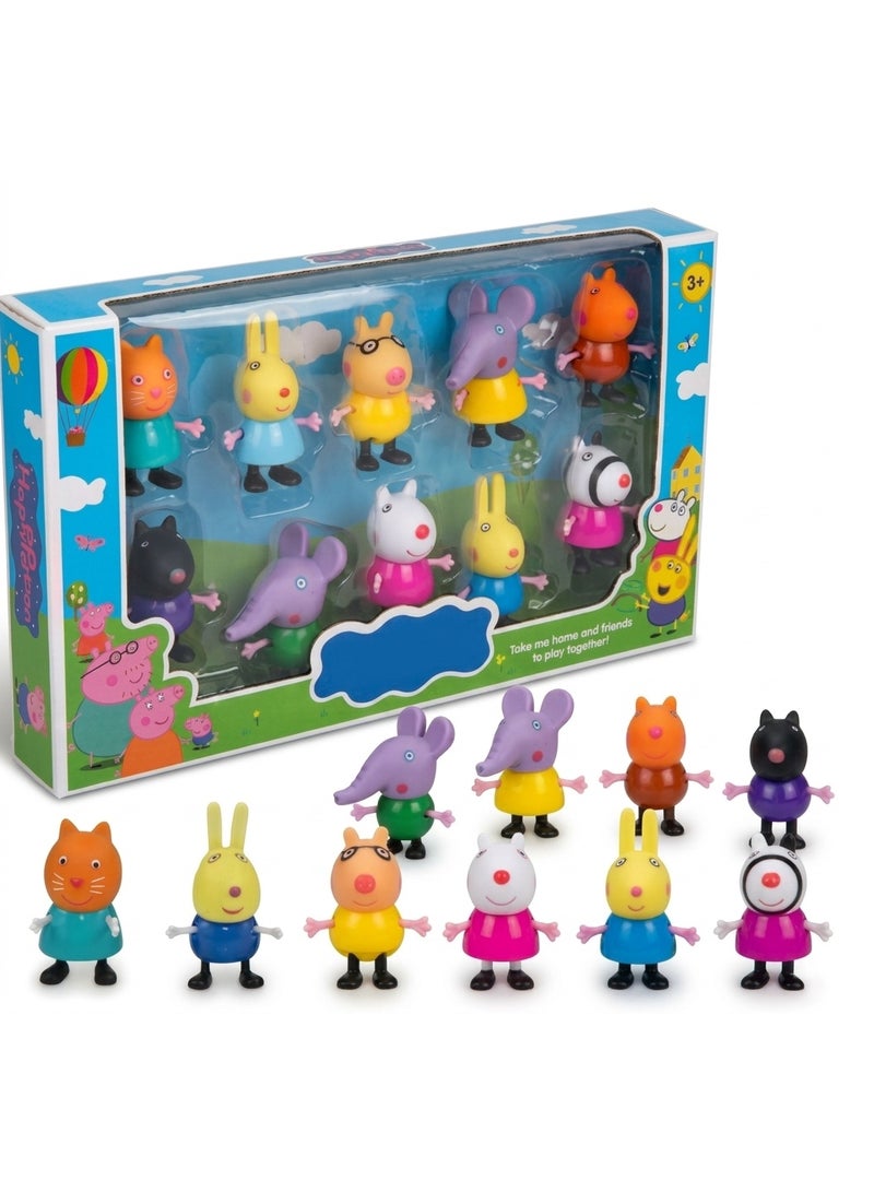 Peppa Pig Store Family Toy Set of 10 for Kids - Toy Set for Children Piggy Family, Daddy Pig, Mummy Pig, Grandpa & Granny and Baby Piggies | Soft Rubber Cartoon Pig Playset for Kids | Pig Toys Gift for Boys & Girls (3+ Years) Children Birthday Gift Set - Image 2