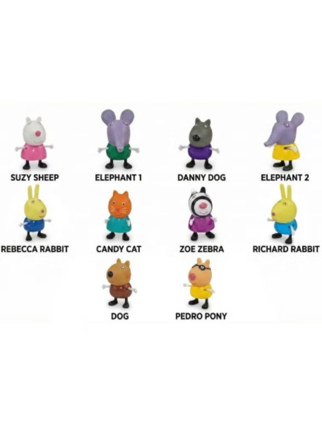 Peppa Pig Store Family Toy Set of 10 for Kids - Toy Set for Children Piggy Family, Daddy Pig, Mummy Pig, Grandpa & Granny and Baby Piggies | Soft Rubber Cartoon Pig Playset for Kids | Pig Toys Gift for Boys & Girls (3+ Years) Children Birthday Gift Set - Image 5