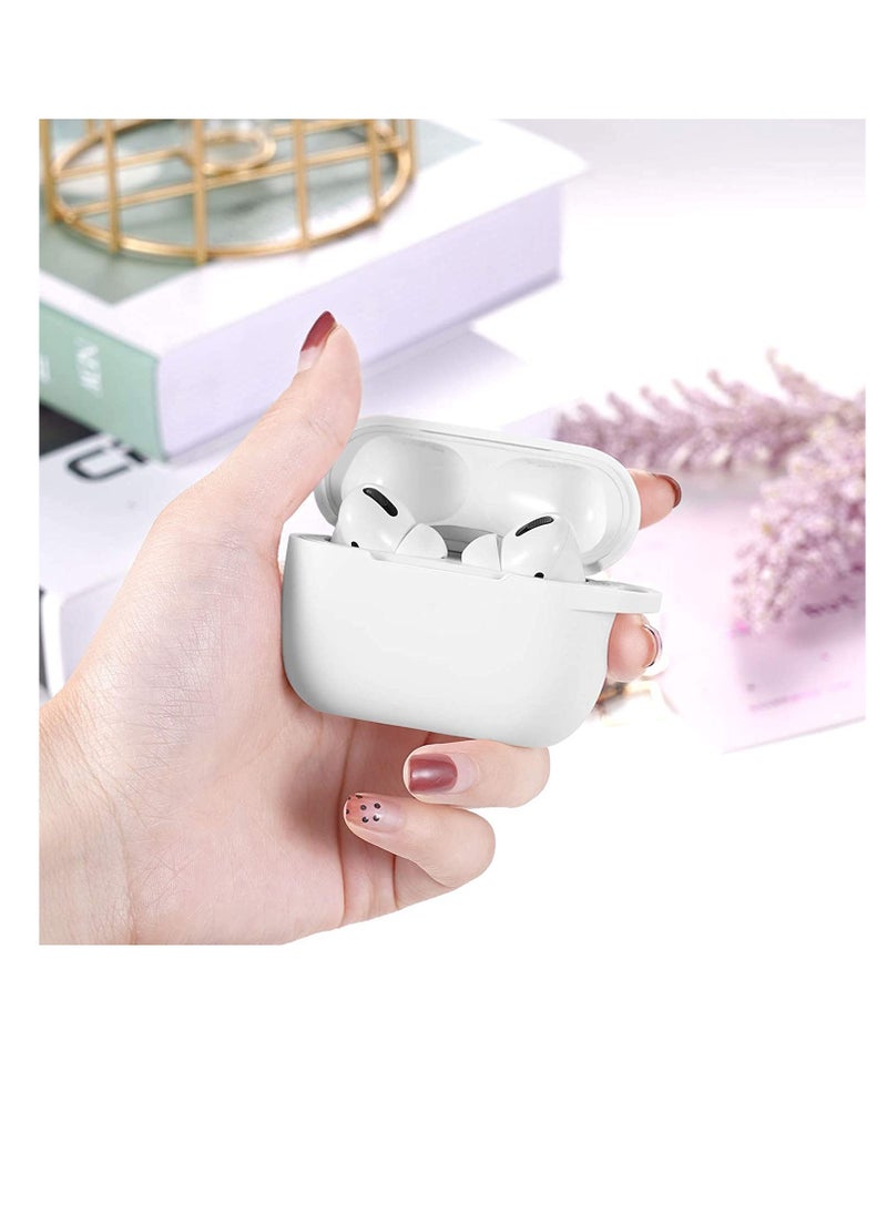 SYOSI - Suitable For Airpods Pro Protective Cover, Waterproof Soft Silicone Shell Shock Absorption Protective Cover With Keychain, Wireless Charging, [Front Led Visible] (Two Pcs, White And Black) - Image 1
