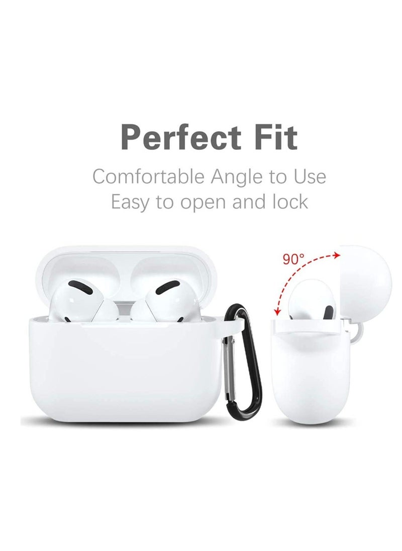 SYOSI - Suitable For Airpods Pro Protective Cover, Waterproof Soft Silicone Shell Shock Absorption Protective Cover With Keychain, Wireless Charging, [Front Led Visible] (Two Pcs, White And Black) - Image 1