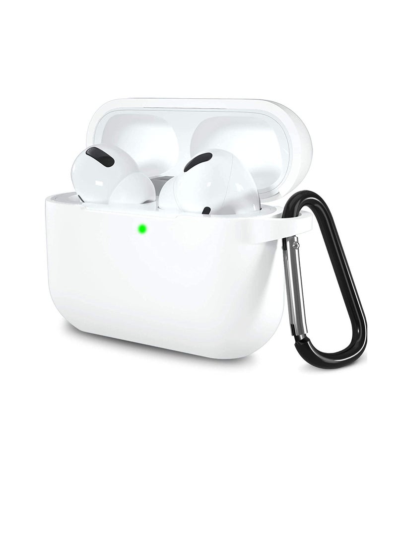 SYOSI - Suitable For Airpods Pro Protective Cover, Waterproof Soft Silicone Shell Shock Absorption Protective Cover With Keychain, Wireless Charging, [Front Led Visible] (Two Pcs, White And Black) - Image 1