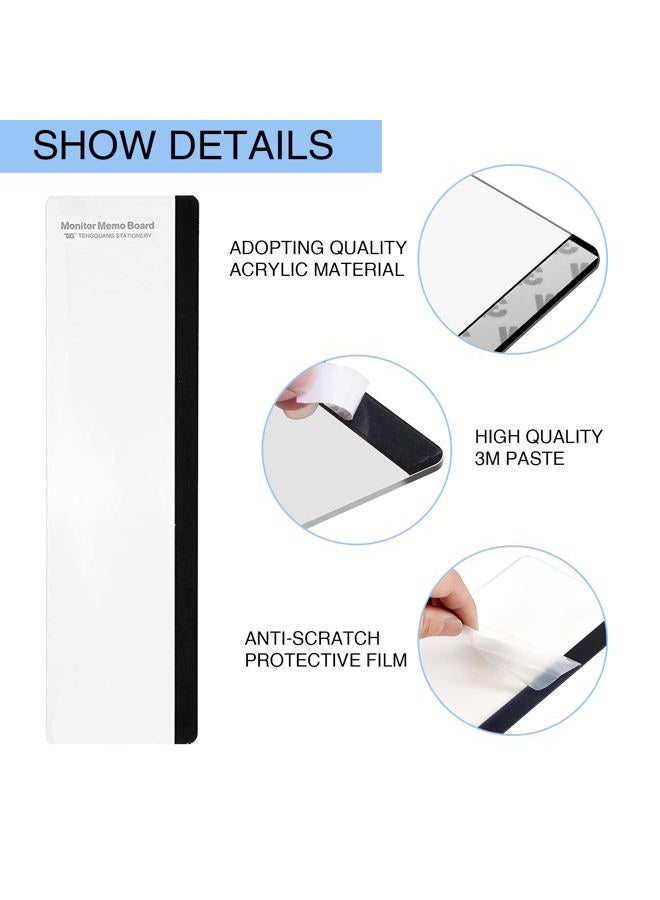 edooi 4pcs Monitor Memo Board - Multifunction Computer Monitor Memo Board Transparent Monitor Side Panel Creative Desktop Memo Board Easy to Use Suitable for Home Office Desktop - Image 4