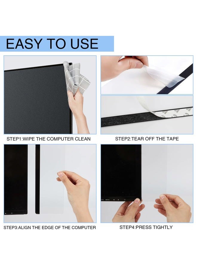 edooi 4pcs Monitor Memo Board - Multifunction Computer Monitor Memo Board Transparent Monitor Side Panel Creative Desktop Memo Board Easy to Use Suitable for Home Office Desktop - Image 5