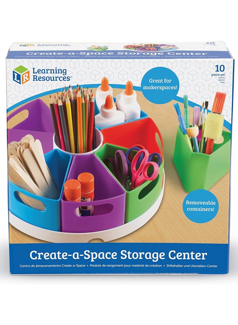 ليرننج ريسورسز إنشاء مركز تخزين مساحة، مجموعة مكونة من 10 قطع، مجموعة مكونة من قطعة واحدة، متعددة الألوان، Ler3806، لعبة مركز إنشاء مساحة، 4.6 بوصة × 12 بوصة - Image 3