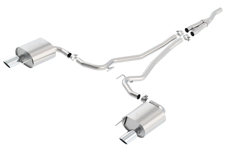 BORLA 140585 Cat-Back Performance Exhaust System for 2015-2023 Ford Mustang 4 Cyl. T-304 Stainless Steel ATAK Sound Dual Split Rear Exit Single 4" Round Chrome Tips On Each Side - Image 3