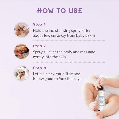 AreoVeda Oil-free Moisturising Baby Spray Lotion (200ml) With Canadian Willowherb & Pentavitin | Provides 72 Hrs Hydration & Soothes Baby Acne | Suitable For Sensitive Skin & Safe From Day 1 | Dermatologically Tested, Cellularly Proven, Ecocert Certified, & EWG Verified | pH Balance, Toxin & Artificial-fragrance Free. - Image 5