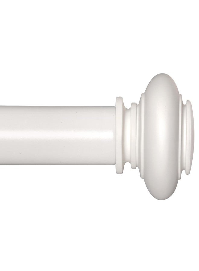 SIMEWIN White Curtain Rods for Windows 28 to 48 Inches Adjustable Decorative 1 Inch Diameter Single Window Curtain Rod Set with Classic Finials, White Finishing - Image 1
