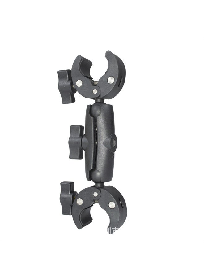 Staring Bracket 25mm Ball Head Motorcycle Outdoor Riding Car Suction Cup Fixed Bracket Shooting Mobile Phone Bracket-Color:Extended Double-headed Clip - Image 1