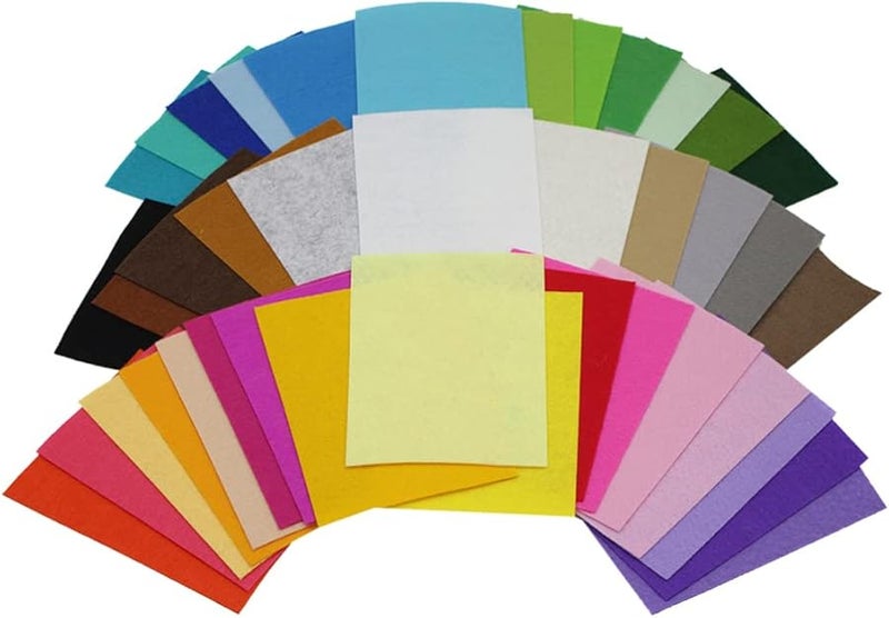 Green Felt Fabric Sheets 40pcs Non Woven Polyester DIY Craft Cloth Supplies - Image 2