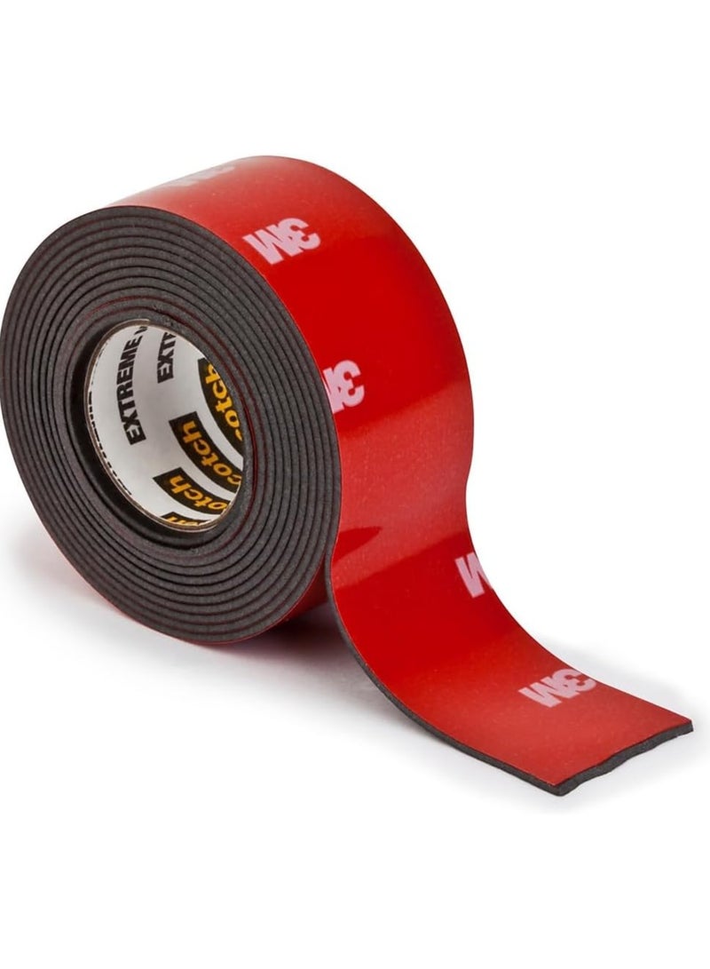 Scotch Extreme Mounting Tape – Heavy-Duty Double-Sided Adhesive, Weather-Resistant, Holds up to 20 lbs, Suitable for Various Surfaces such as Wood, Metal, and Concrete – Alternative to Nails and Screws. Scotch Mount Extreme Double-Sided Tape, Red, 414P, Pack of 1. - Image 2