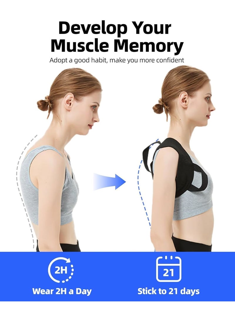 SOLARAE Posture Corrector for Women and Men, Adjustable Shoulder Posture Brace for Posture Hunchback Support, Back Posture Corrector Providing Pain Relief from Lumbar, Neck, Shoulder, And Clavicle, Back, M - Image 2