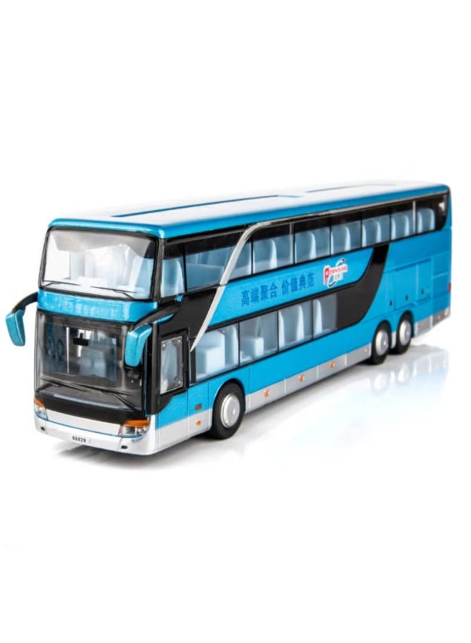 Pull-Back Bus Toy 24.5*5.5*7 Red & White: Realistic High-Imitation Details - Dual Flashing Lights Durable Alloy Construction for Children & Toy Collectors - Image 3