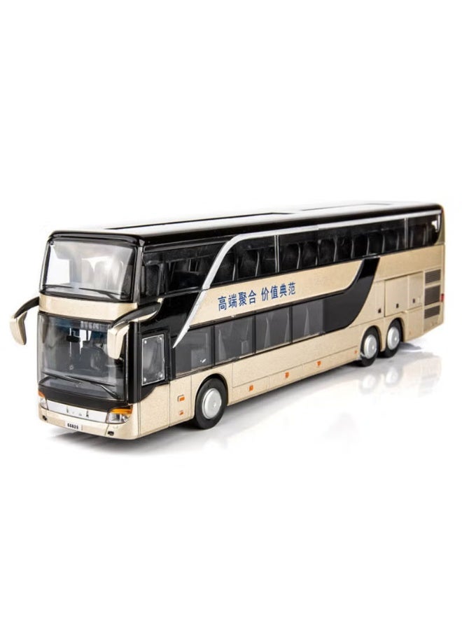 Pull-Back Bus Toy 24.5*5.5*7 Red & White: Realistic High-Imitation Details - Dual Flashing Lights Durable Alloy Construction for Children & Toy Collectors - Image 4