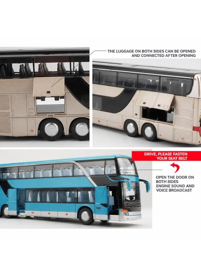 Pull-Back Bus Toy 24.5*5.5*7 Red & White: Realistic High-Imitation Details - Dual Flashing Lights Durable Alloy Construction for Children & Toy Collectors - Image 5