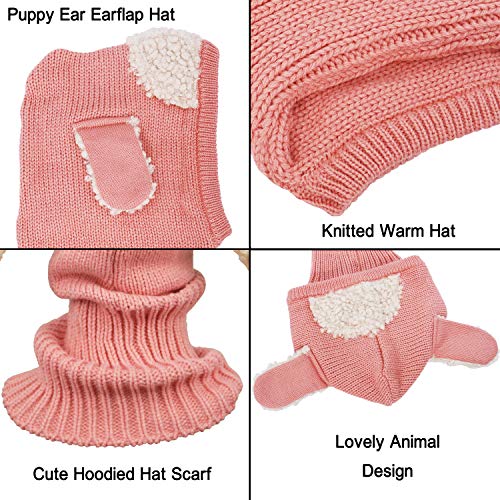 Bienvenu Toddler Hat Scarf Earflap Hoodie, Pink, One Size - Image 5