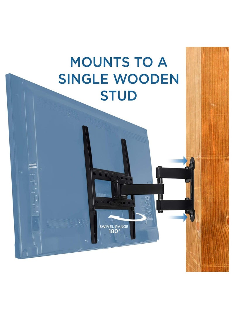 Full Motion TV Wall Mount Corner Bracket 400 x 400 Compatible Extending Arm Articulating Swivel Tilt Fits 32 37 40 42 47 50 Inch TVs 66 Capacity - Image 3