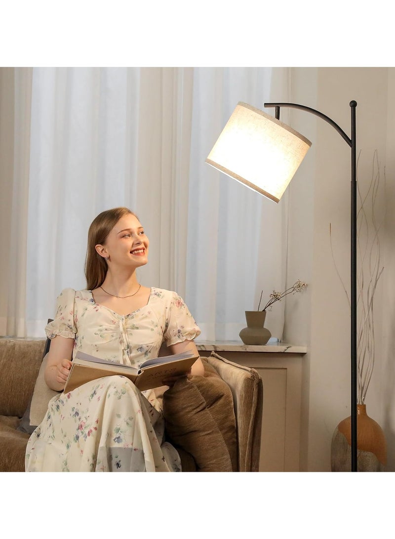 NNEWVANTE 60" Floor Lamps for Living Room with 3 Color Temperatures, Standing Lamp Tall with Adjustable Linen Shade, Tall Lamps for Living Room Bedroom Office Classroom Dorm Room(Bulb Included) - Image 5