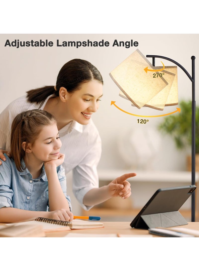 NNEWVANTE 60" Floor Lamps for Living Room with 3 Color Temperatures, Standing Lamp Tall with Adjustable Linen Shade, Tall Lamps for Living Room Bedroom Office Classroom Dorm Room(Bulb Included) - Image 3