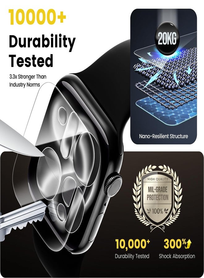 MOHAVE 4 Pack Screen Protector for Apple Watch Series 11/10 46mm [Auto Alignment] Soft Hybrid Material [Dust Removal] 24h Self Healing iWatch Film - Image 5