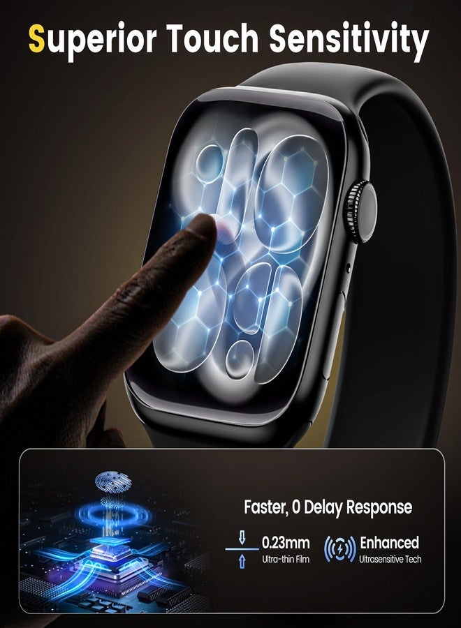 MOHAVE 4 Pack Screen Protector for Apple Watch Series 11/10 46mm [Auto Alignment] Soft Hybrid Material [Dust Removal] 24h Self Healing iWatch Film - Image 4