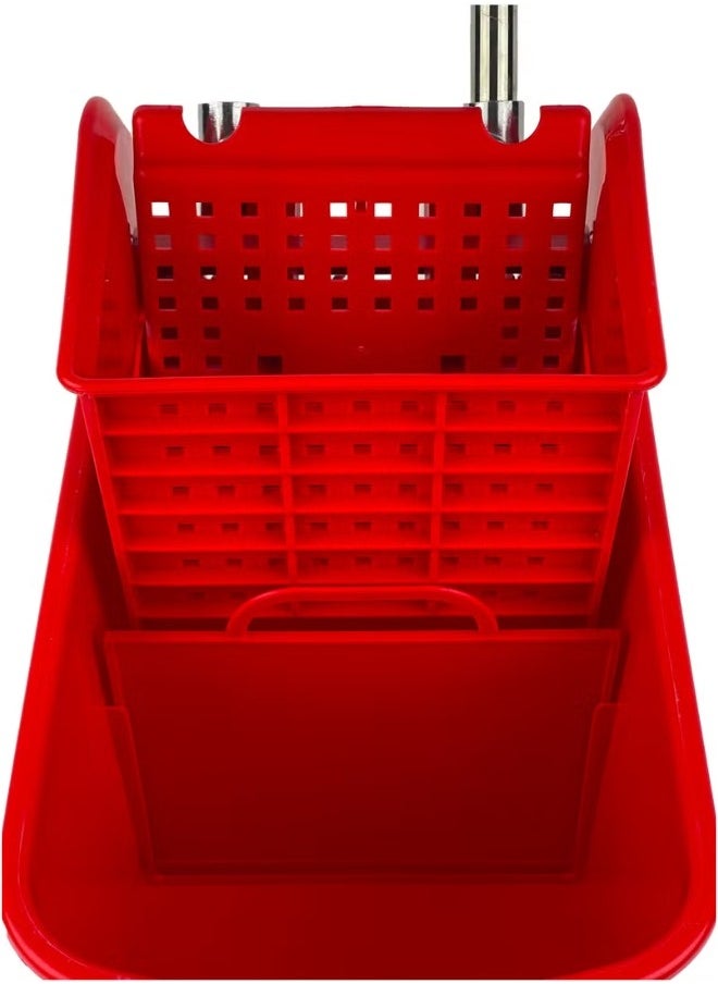 AKC AKC 20-Liter Mop Bucket with Wringer and 4-Wheel 360° Rotating Swivel Trolley, Double-Chambered Design, Heavy-Duty for Home, Office, Restaurants, Hotels, Halls, and Commercial Spaces- Red  - Image 5