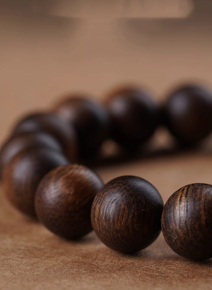 Chenxiang Hand String Sunk Water Level Men's Bracelet for Wealth Hotan Jade Brave Female Sandalwood 12mm Light Color - Image 5