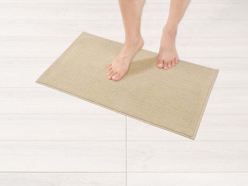 American Soft Linen American Soft Linen Bath Rug 17 in 24 in 100 Cotton Bath Mats Rugs for Bathroom Slip Reducer Washable Shaggy Form Area Rugs Beige Bath Rug