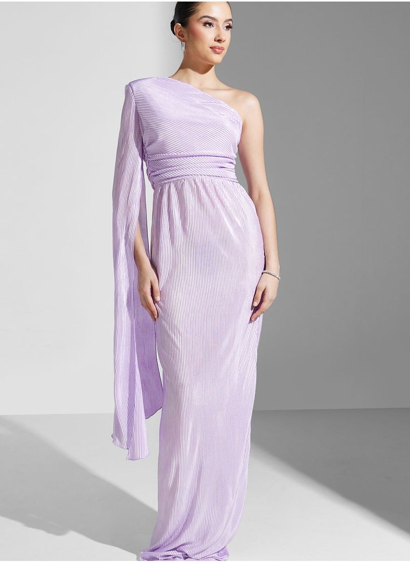 Namshi x - Hadia Ghaleb One Shoulder Shimmer Gown - Image 1