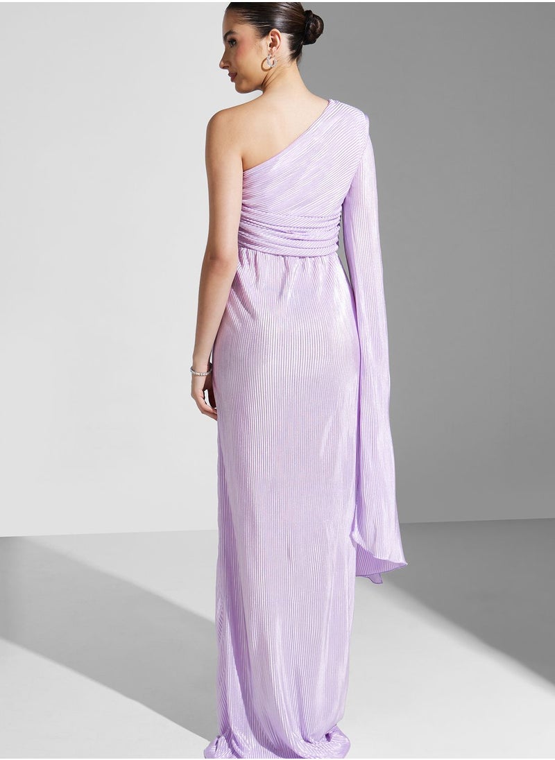 Namshi x - Hadia Ghaleb One Shoulder Shimmer Gown - Image 1
