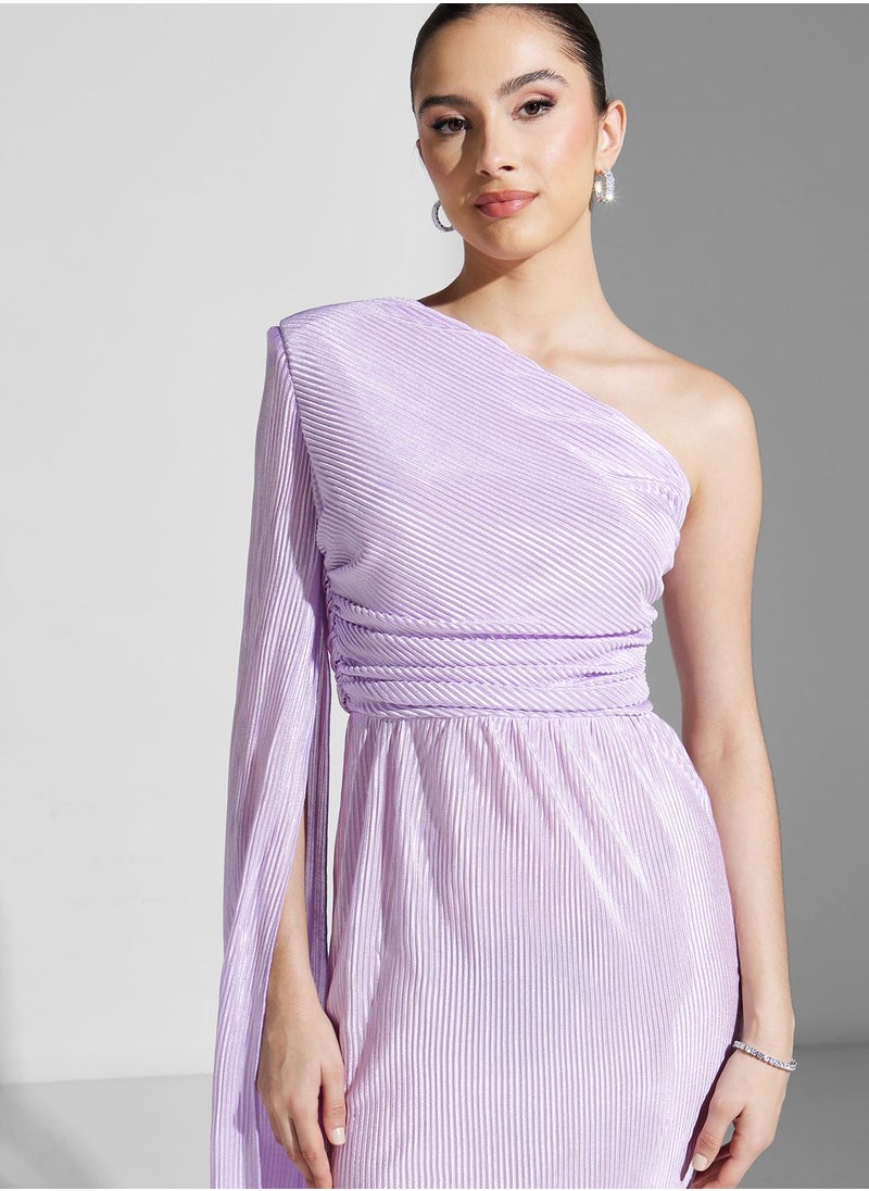 Namshi x - Hadia Ghaleb One Shoulder Shimmer Gown - Image 1