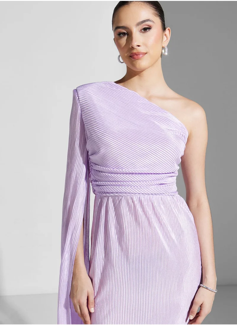Namshi x Hadia Ghaleb One Shoulder Shimmer Gown