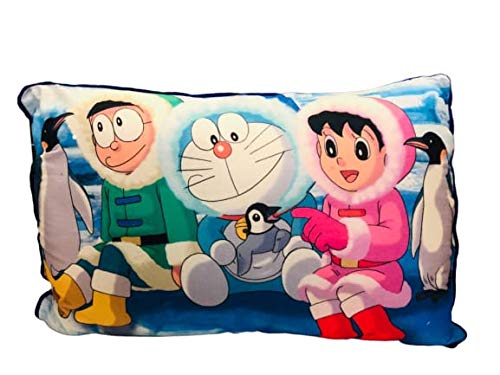 NISHOMES Velvet Cartoon Print Baby Pillow 18x28 Inch Multicolor Dora 