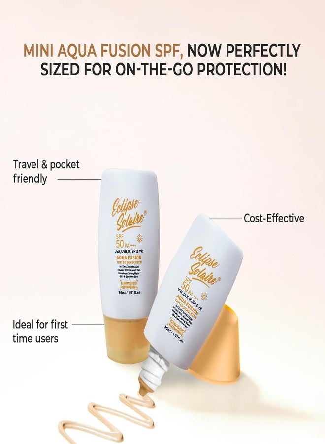 Eclipse Solaire Aqua Fusion Sunscreen SPF50 PA+++ | 5X Protection | Infused with Himalayan Spring Water | Non-Greasy, For All Skin Types - 30ml - Image 4