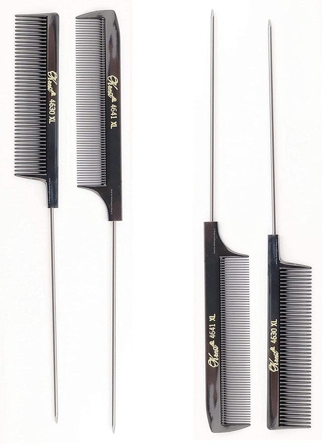 Krest Pintail Combs Weaving Foiling Fine Tooth Rattail Hair (Premium - 2 Count (Pack of 2))