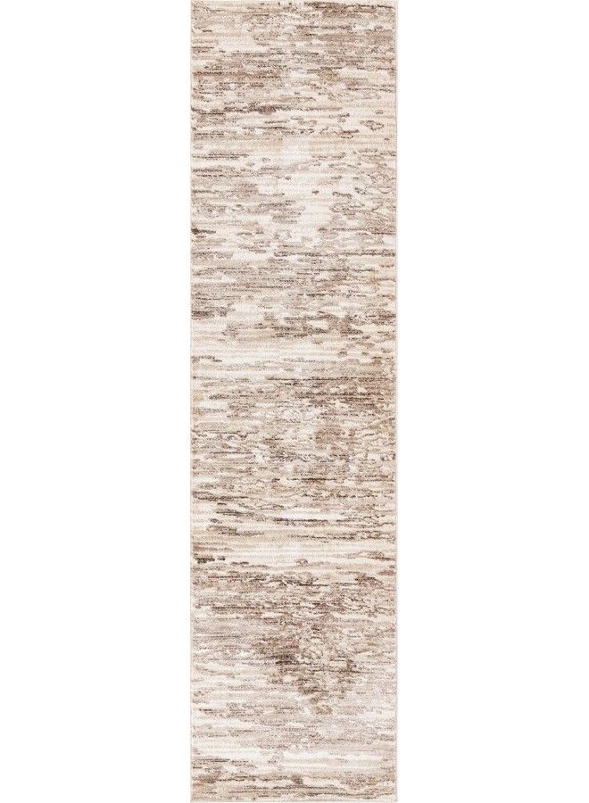 Unique Loom Oasis Collection Area Rug Water (2' 7" X 10' Runner Brown Beige) - Image 3