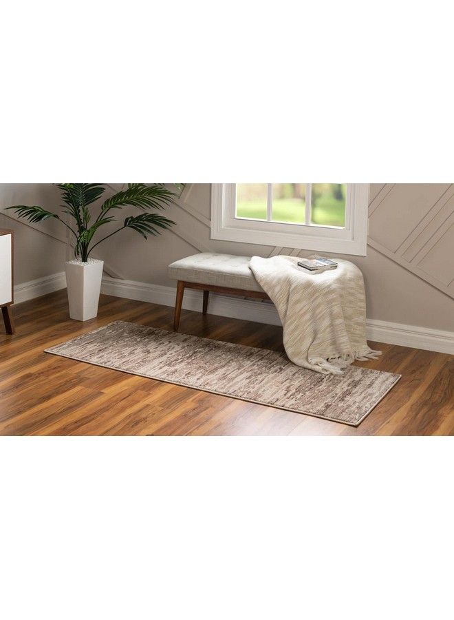 Unique Loom Oasis Collection Area Rug Water (2' 7" X 10' Runner Brown Beige) - Image 5
