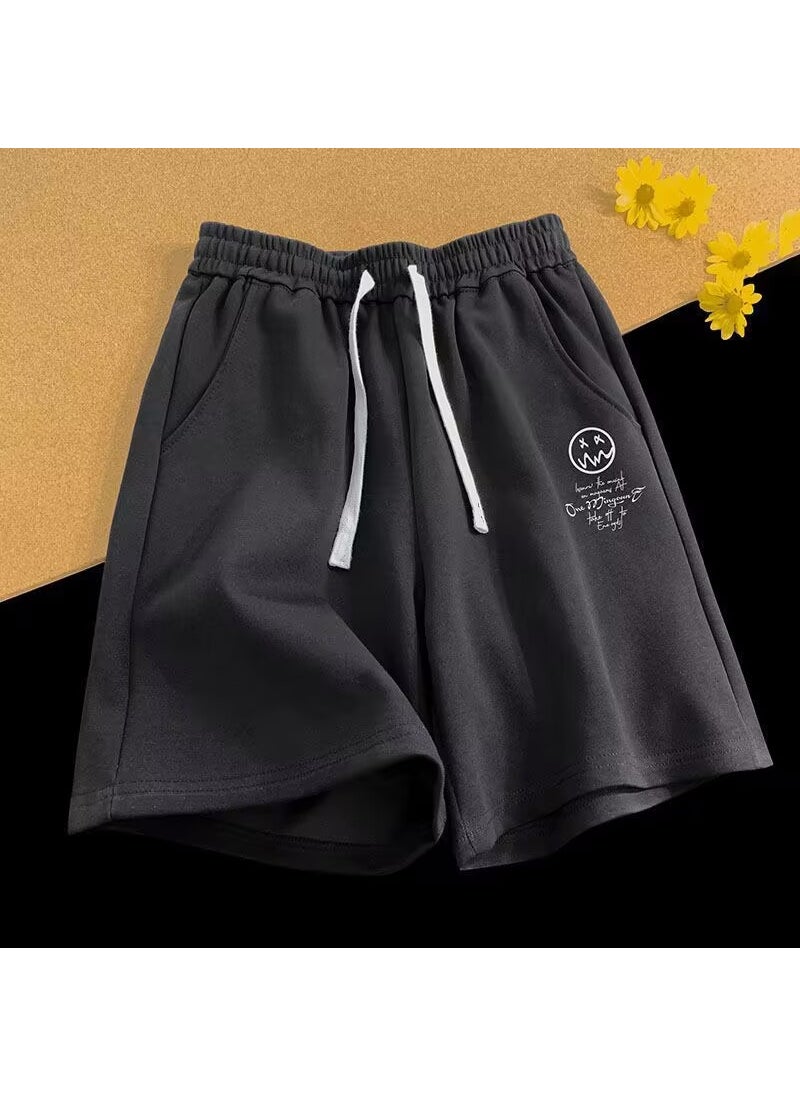 Summer Thin Mens Printing Outer Wear Loose-Fit Casual Breathable Running Trendy Fashion Pants Five-Minute Shorts D174 apricot  - Image 4
