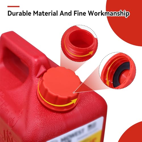 Niwicka 5 Gallon Gas Can Cap Replacement Coarse Thread Gas Cap for Gasoline Portable Gas Tank Lid for 5 Gallon Plastic and Metal Gas Cans Includes Spout Replacement Old StylePack of 4 - Image 3