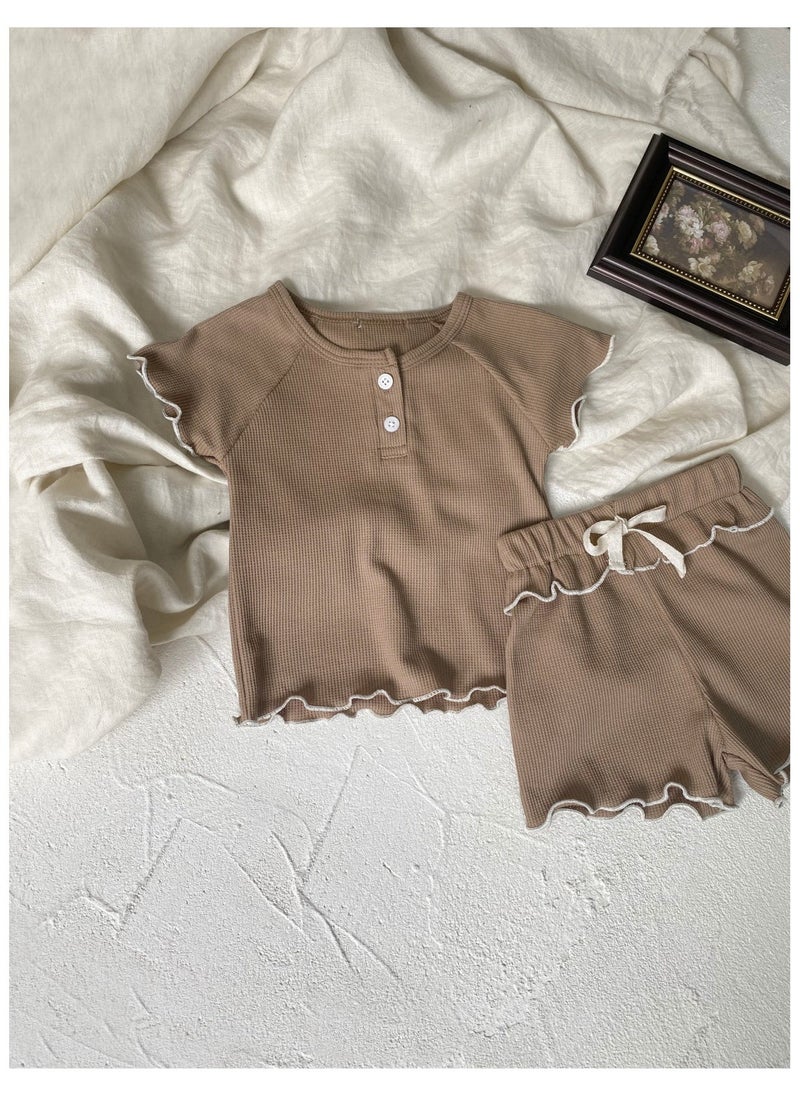 RedMapleTEK Soft And Breathable Cotton Short-Sleeved Shorts For Baby Girls - Image 4