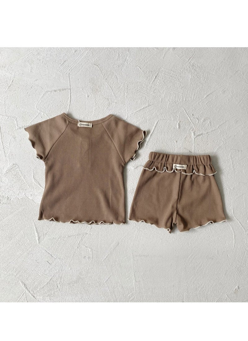 RedMapleTEK Soft And Breathable Cotton Short-Sleeved Shorts For Baby Girls - Image 2