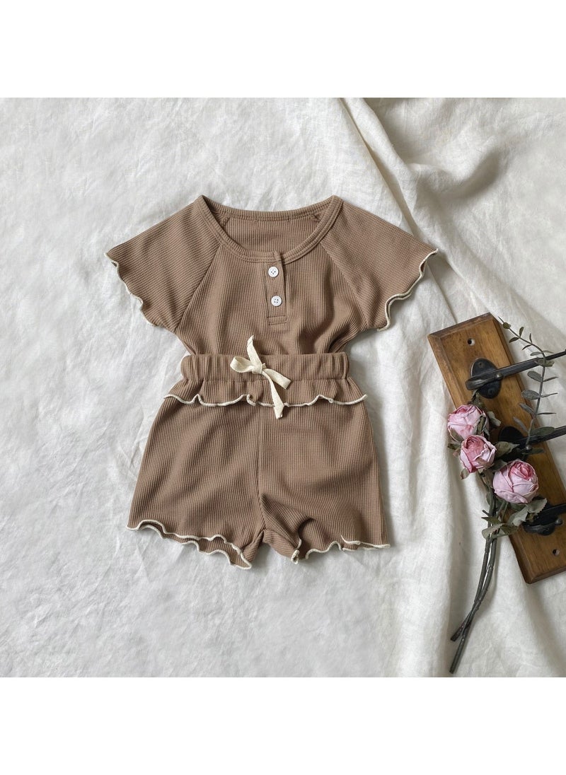 RedMapleTEK Soft And Breathable Cotton Short-Sleeved Shorts For Baby Girls - Image 3