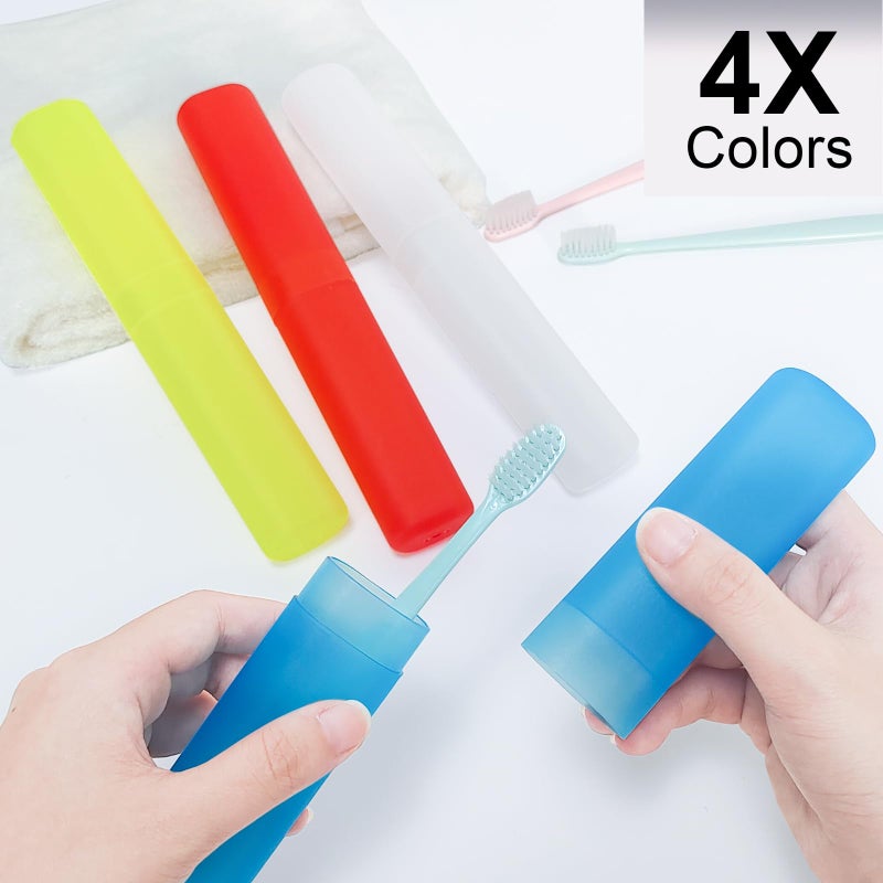 Mulbozy 4 Pack Portable Travel Toothbrush Case, Transparent Breathable Plastic Toothbrush Holder for Home, Travel, Business, Camping, School - Image 5