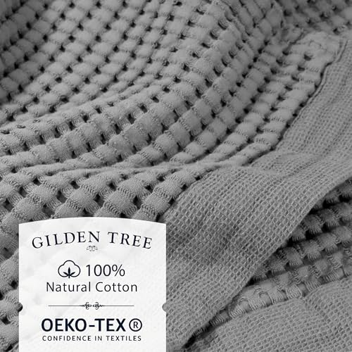 GILDEN TREE Waffle Bath Sheet Quick Dry Towel, Thin Luxury Bath Towels, Bath Sheets 40x80 Large Bath Towels, Modern Style (Slate) - Image 2