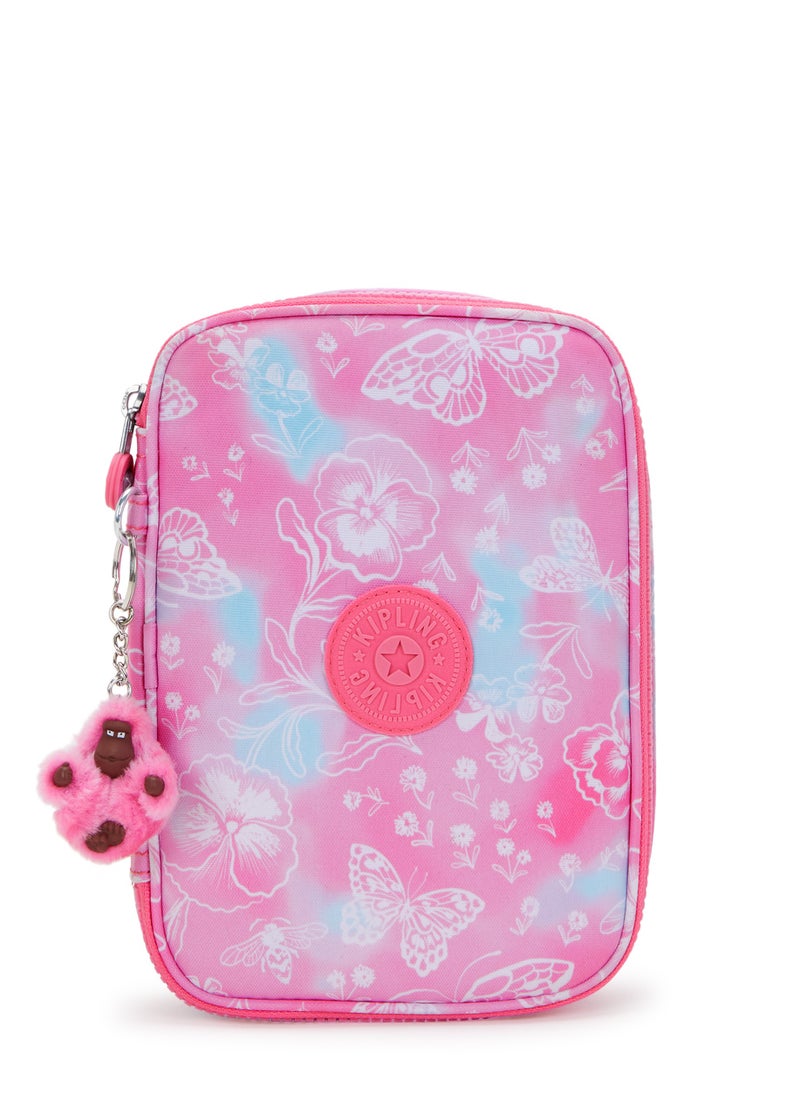 kipling 100 Pens Large Kids School Pen Case Garden Clouds  - Image 1